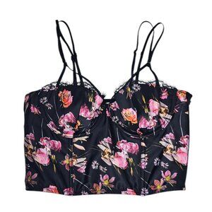 Victoria's Secret Very Sexy Bustier Bra Top, Floral, Mesh Strappy, Size 34B